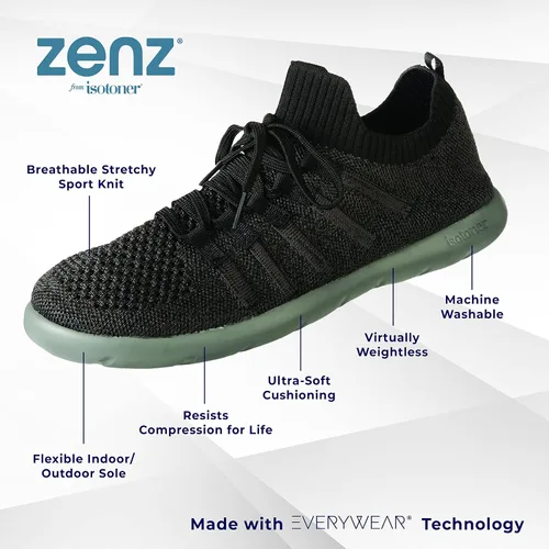 Vista 4 de isotoner Zenz - Pantuflas de punto deportivas ligeras sin forro para hombre