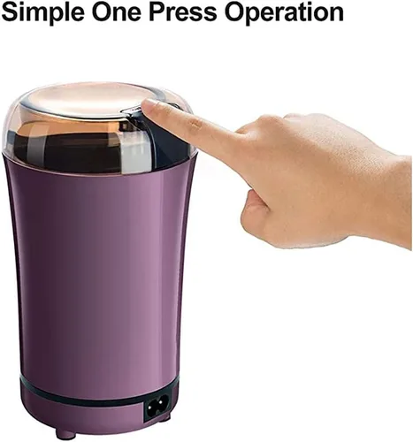 Vista 3 de Molinillo de café eléctrico, molinillo automático de granos de café con hoja inoxidable, molinillo de especias portátil con control de un solo toque