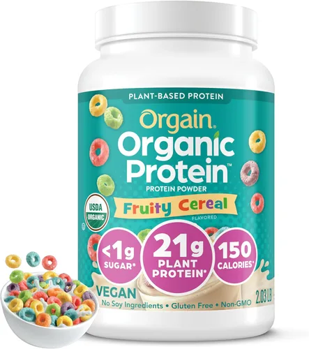 Vista 13 de Orgain - Proteína vegana orgánica en polvo, pastel de cumpleaños - 21g de proteína a base de plantas, 7g de fibra prebiótica, bajo en carbohidratos