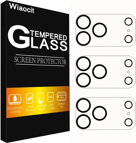 Vista 11 de Wiaocit 3 Pack Tempered Glass Screen Protector for iPhone 13 Pro with 3 Pack Camera Lens Protector, 9H Hardness, Bubble Free, Case Friendly