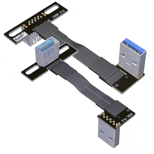 Vista 15 de ADT-Link - Cable de extensión USB 3.0 tipo A macho a USB A hembra, 90 FPV, delgado, plano, suave, flexible, FPC (3.9 in, S2A-S4B)