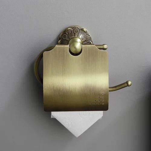Vista 2 de Toallero + soporte para papel higiénico, juego de accesorios de baño de latón