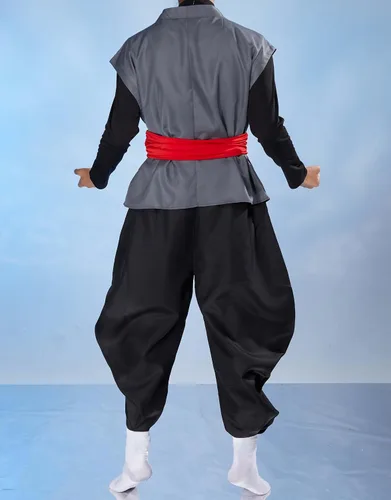 Vista 4 de Haikyuu - Traje de Kung Fu para hombre con orejas de anime negro Cosplay disfraz Halloween