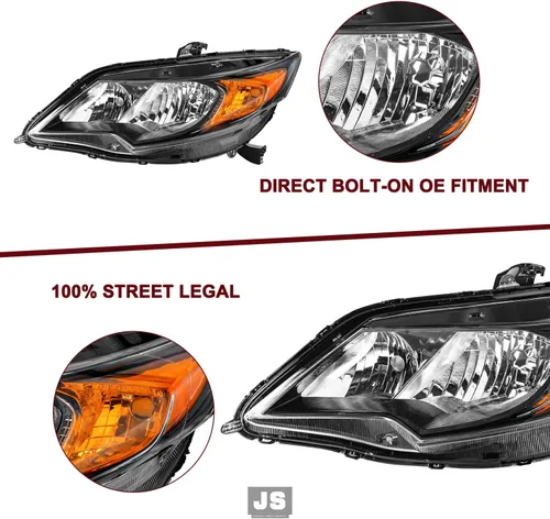 Vista 5 de JSBOYAT Reemplazo del conjunto de faros para Honda Civic Coupe 2014-2015 de 2 puertas estilo OE (L+R)