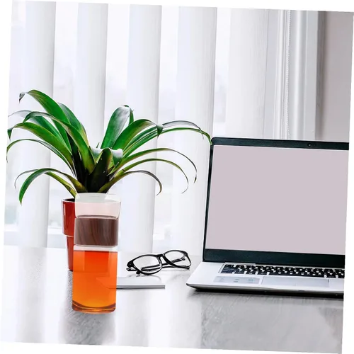 Vista 5 de Taza separadora de agua de té de doble pared, vaso de té de hoja suelta de vidrio de 6 onzas con infusor cesta de frutas y tapa a prueba de fugas