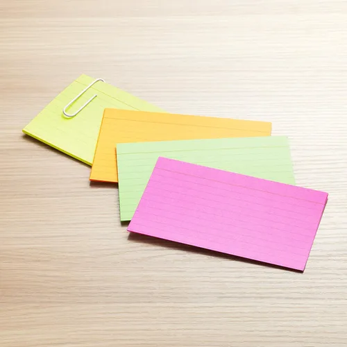 Vista 6 de Amazon Basics Tarjetas de índice rayadas para estudiar y tomar notas, colores neón surtidos, 3 x 5 pulgadas, 300
