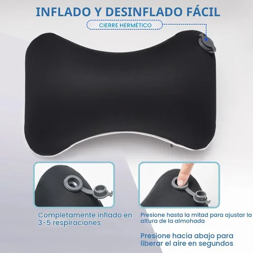 Vista 4 de Keemall Almohada de Cuello de Coche Inflable, Almohada de Reposacabezas de Coche Inflable Suave para Asiento de Conducción con Correa Ajustable