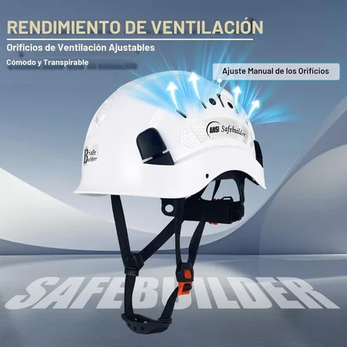 Vista 3 de Casco de Seguridad para Construcción ABS Casco Duro Sistema de Ventilación Ajustable Cascos Duros Protección de Cabeza para Trabajo Industrial