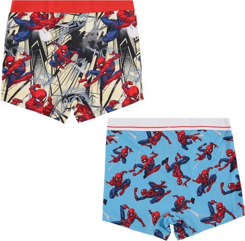 Vista 2 de Marvel Calzoncillos tipo bóxer para hombre, diseño de Spiderman para hombre, paquete de 2 calzoncillos tipo bóxer