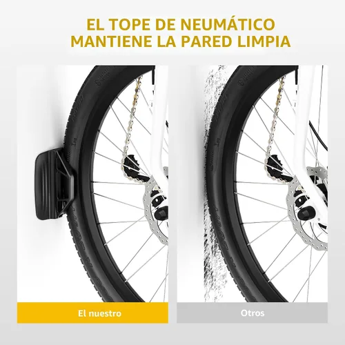 Vista 5 de monTEK Soporte giratorio de pared para bicicleta, perchas para bicicleta, soporte vertical para bicicletas que ahorra espacio, soporte
