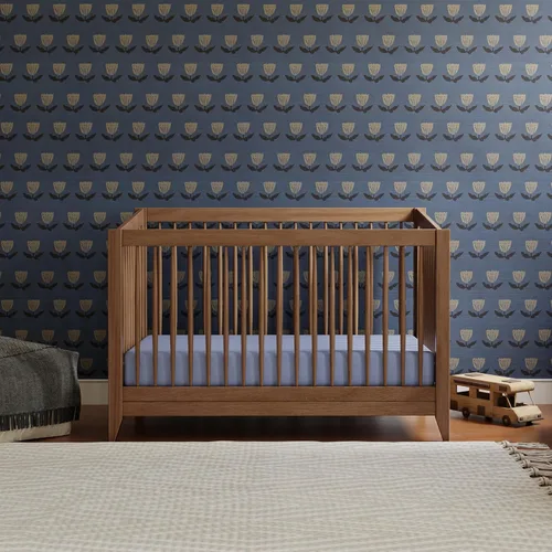 Vista 5 de Babyletto Sprout - Cuna convertible 4 en 1 con kit de conversión de cama para niños pequeños en nogal natural, certificado Greenguard Gold