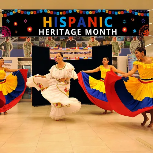 Vista 6 de Letrero decorativo del mes de la herencia hispana de 120 x 20 pulgadas, letrero festivo de países de América Latina de habla hispana para interiores