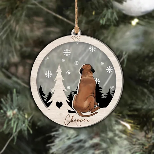 Vista 7 de Nazenti Adorno de Navidad conmemorativo personalizado, regalo personalizado de recuerdo de perro, condolencias por pérdida de mascotas, sabueso