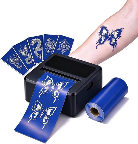 Vista 10 de Impresora portátil de transferencia de tatuajes, azul