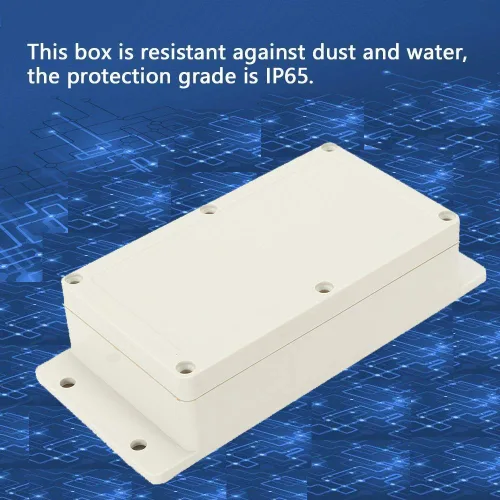 Vista 6 de Caja de conexiones de plástico ABS impermeable a prueba de polvo IP65, caja de conexiones universal para proyectos eléctricos, gris pálido y oreja