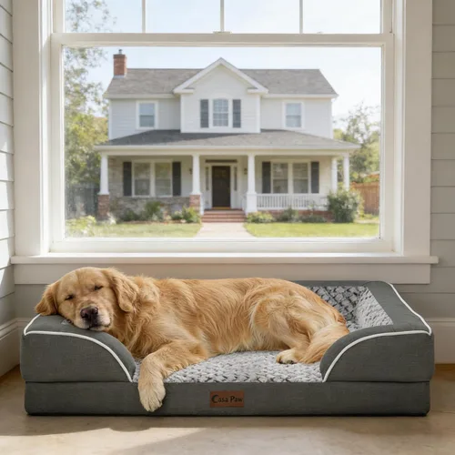 Vista 38 de Camas ortopédicas para perros grandes, cama de espuma viscoelástica impermeable para mascotas grandes con lados 89x56 cm, sofá para perros grandes