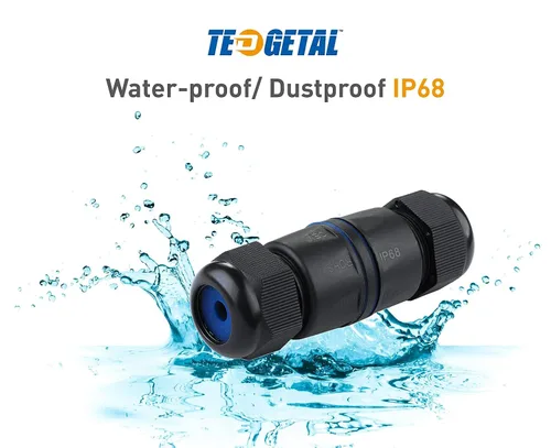 Vista 7 de Paquete de 2 conectores RJ45 impermeables IP68 Cat6/Cat5E/Cat5 acoplador blindado para Extensor de cable LAN Ethernet al aire libre hembra a hembra