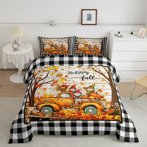 Vista 30 de Lindo juego de edredón de murciélago tamaño Queen con diseño de animales de Feliz Halloween, 3 piezas para decoración de habitación de niños