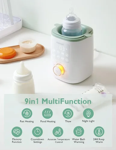 Vista 4 de Momcozy Nutri - Calentador de botellas y kit de cepillo para botellas Momcozy verde