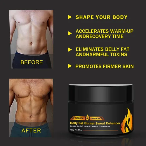 Vista 4 de Crema caliente paquete de 2 unidades, crema quemadora de grasa para vientre, gel potenciador de entrenamiento de sudor natural, crema moldeadora