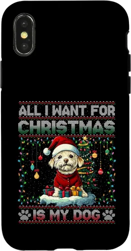 Vista 5 de Maltese Christmas Tree Lights Decorations Dog Lover Xmas Case for iPhone 17