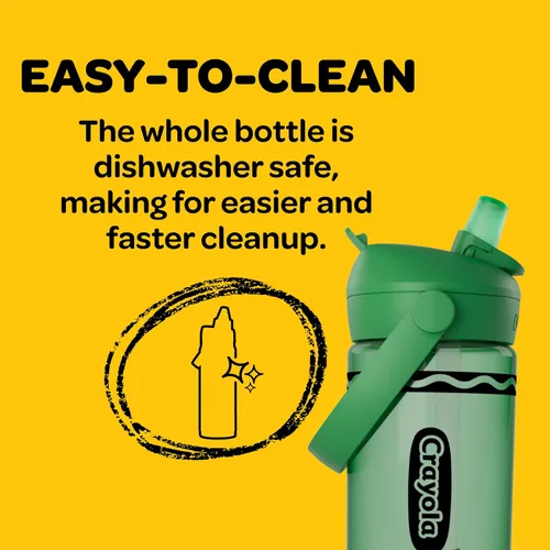 Vista 7 de CamelBak Crayola Flip Straw Kids Tritan Renew Botella de agua Cerulean, 14 onzas