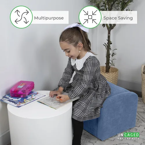 Vista 6 de Stash - Sofá para niños, tumbona para niños pequeños con almacenamiento, sillas plegables para niños o adultos de hasta 200 libras, mini otomano