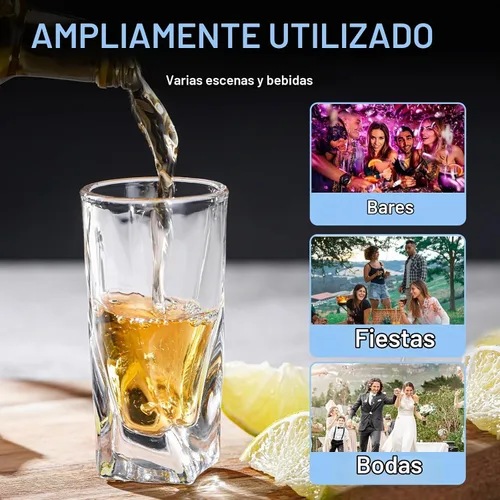 Vista 5 de Juego de 28 vasos de chupito a granel con base pesada, vasos de whisky de 1.3 onzas, vasos de bebidas espirituosas, juego de vasos de tequila, vasos