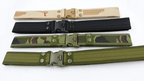 Vista 4 de Cinturón táctico militar ajustable de la lona de los hombres con la hebilla plástica