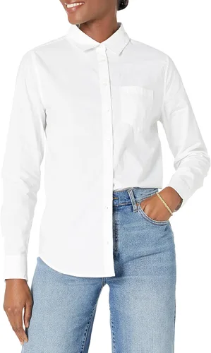 Vista 9 de Amazon Essentials - Camisa de popelina para mujer, de manga larga, con botones y ajuste regular