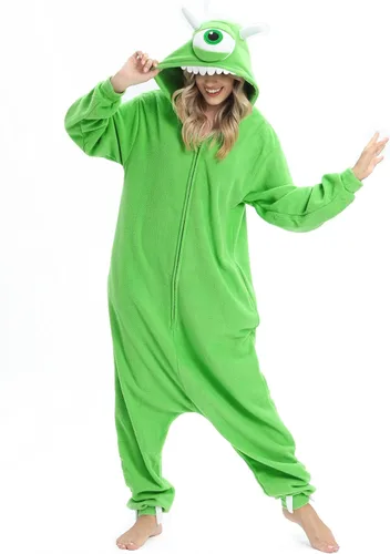 Vista 2 de Wishliker Pijama unisex para adultos, disfraz de Halloween, Navidad, cosplay, animal, dibujos animados