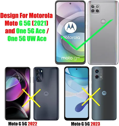 Vista 2 de (3+3) Protector de pantalla de vidrio templado con protector de lente de cámara, antiarañazos, transparente HD (3+3) para Motorola Moto G 5G y One