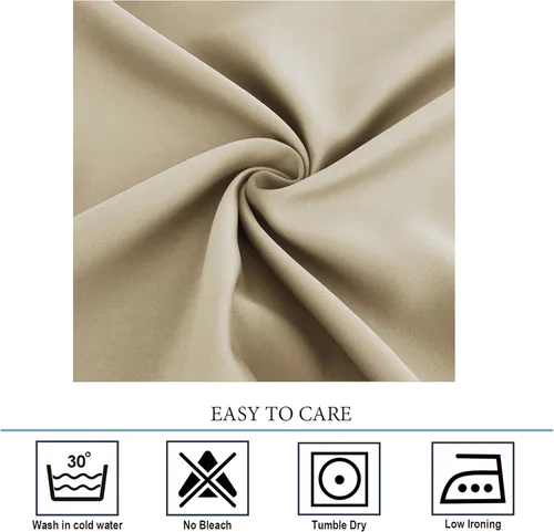 Vista 5 de Diraysid Cortinas opacas beige con ojales para dormitorio, con aislamiento térmico, cortinas de oscurecimiento de habitación, 38 x 54 pulgadas, 2