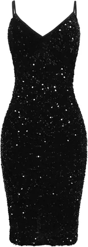 Vista 3 de EJUMMP Wedding Guest Dresses for Women Sexy Velvet Wrap Bodycon Dress Long Sleeve V Neck Ruched Cocktail Dress
