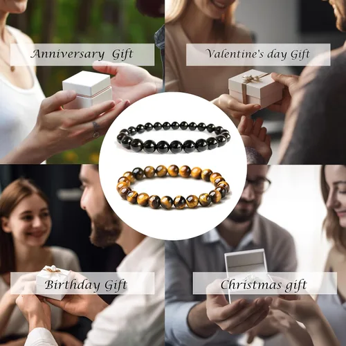 Vista 44 de Tigers Eye Protection Handmade Bracelet Best Present For Men Women Attract Wealth Chakra Feng Shui Stretchy Beaded Bracelets Lucky Friendship