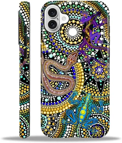 Vista 184 de Funda para iPhone 11, resistente híbrida 2 en 1, protección completa contra golpes con acabado brillante, diseño de collage de tela a cuadros