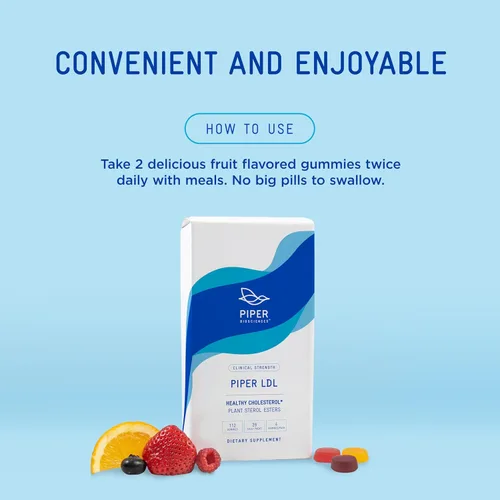 Vista 5 de Piper Biosciences Plant Sterols Suplemento gomoso de colesterol saludable (2280 mg de ésteres de esterol vegetal por día): fuerza clínica, vegana