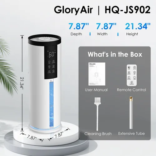 Vista 9 de Home Humidifier for Large Room, 2.11Gal Cool Mist Top Fill,120H Snow White