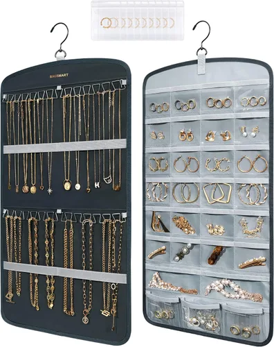 Vista 11 de Bolsas para joyería BAGSMART 50 piezas, pequeñas bolsas con cierre de cremallera para anillos, 5 x 7.6 cm, PVC, para empaquetado de aretes