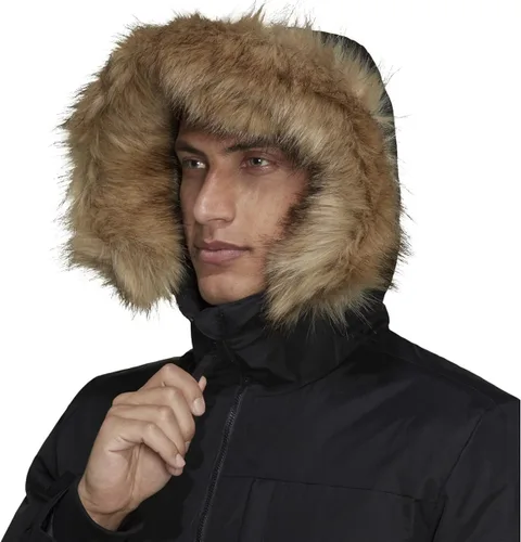 Vista 3 de adidas Parka con capucha Utilitas para hombre, Negro