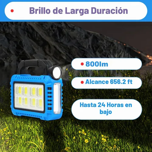 Vista 6 de TANSOREN Linterna de camping accesorios esenciales para engranajes de luces solares, linterna LED para cortes de energía, luces recargables