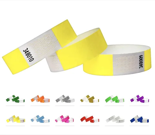 Vista 4 de Pulseras Tyvek – Paquete de 500 pulseras Tyvek de 3/4 pulgadas para eventos Rosado
