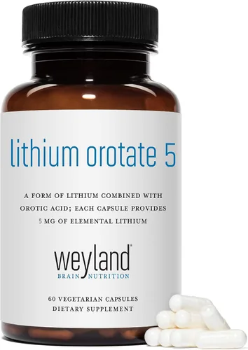 Vista 4 de Orotato de litio - 5 mg de litio elemental, 60 cápsulas vegetarianas (paquete de 2)