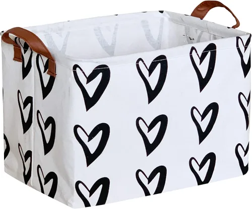 Vista 16 de CLOCOR Cesta de almacenamiento rectangular, cesta de almacenamiento plegable con bonito patrón, caja de almacenamiento de revestimiento impermeable