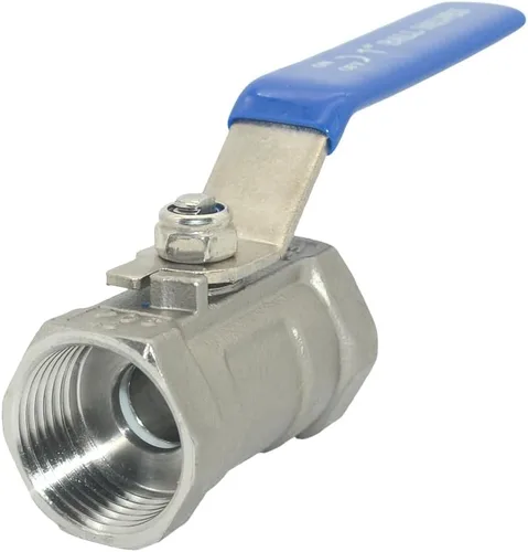 Vista 3 de VARMHUS Válvula de bola 304 de acero inoxidable de 1 pulgada, 1 pieza tipo NPT hembra roscada con mango de aislamiento de vinilo azul resistente