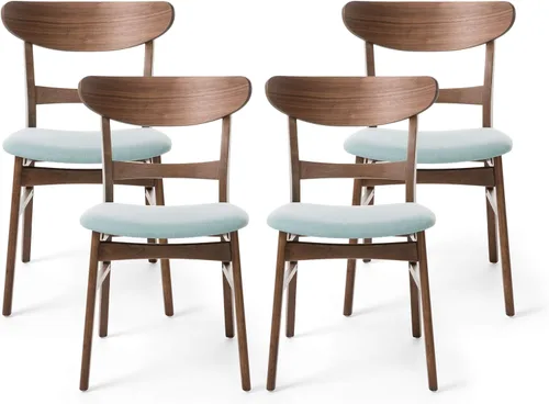 Vista 12 de Christopher Knight Home Frederica Mid-Century - Sillas de comedor modernas (juego de 4), color beige claro y roble natural