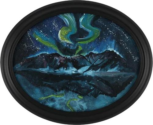 Vista 3 de Stein Design Marcos ovalados – Marcos ovalados acabados a mano con parte trasera abierta para lienzo, no incluye vidrio ni respaldo - [Negro - 5"x7"]