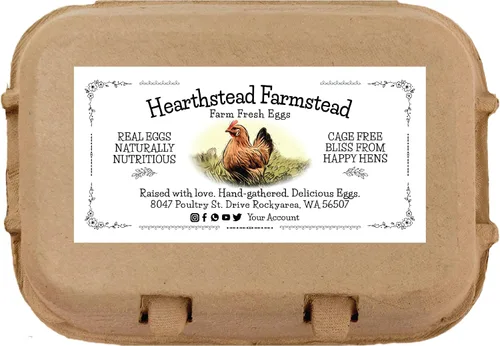 Vista 12 de Havongki 1000 hojas – VOL.1 – Etiquetas personalizadas para cartón de huevos de 4 x 2 pulgadas, calcomanías adhesivas de huevos frescos de granja