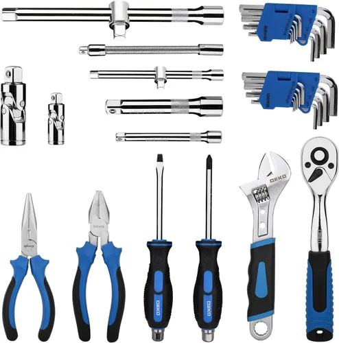 Vista 3 de DEKO PRO Kit de herramientas de 118 piezas profesional de reparación de automóviles, paquete combinado, llave de vaso con herramientas mecánicas más