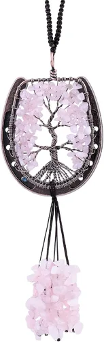 Vista 8 de rockcloud Adorno para colgar en la pared de herradura con borlas de cristales, piedras preciosas para ventana para decoración de meditación en casa